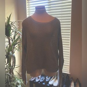 Chunky grey sweater off the shoulder large